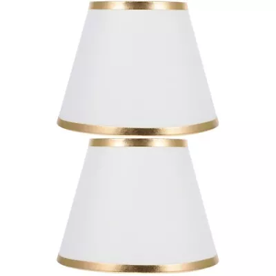  2 Pcs Creative Cloth Lamp Shade Gold Table Ceiling Lampshades For Chandelier • £23.69
