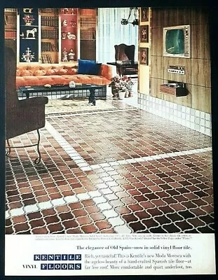 Kentile Vinyl Floor Ad Vintage 1967 Moda Moresca Original Flooring Advertisement • $14.94