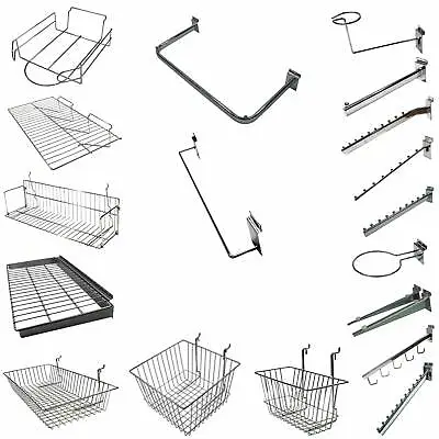 £14.92 • Buy Slatwall Retail Shop Display - Baskets Shelves Arms For Slot Wall (sltml1)