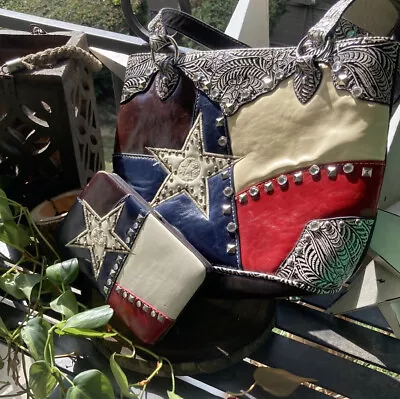 Western Rhinestone Studded Texas Handbag / Matching Wallet| P & G Collection • $48