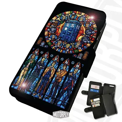 £9.75 • Buy Printed Faux Leather Flip Phone Case For IPhone - Dr Who Stained Glass - Gift