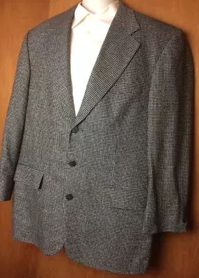 Men's Fenzia Euromoda Silk/Wool Black White Blazer Sportcoat Sz 40R • $27.99