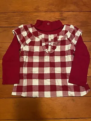 $7.99 • Buy Gymboree Penguin Chalet Red Buffalo Check Tee Shirt Top Girls 18-24 Months NWT