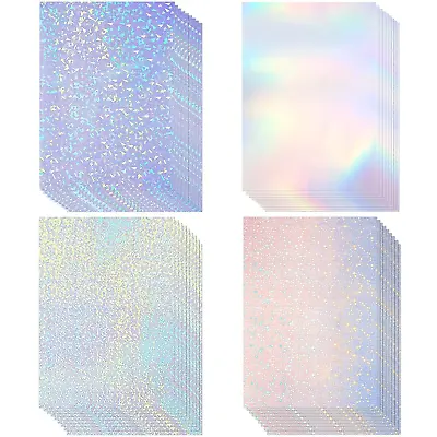 36 Sheets Holographic Sticker Paper Clear A4 Vinyl Sticker Paper Self-Adhesive • $14.44