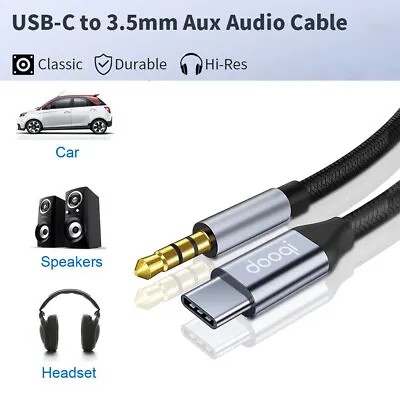 $7.49 • Buy 3.5mm To Type-C Car AUX Audio Nylon Braided DAC Cable For PC Car Phone Samsung
