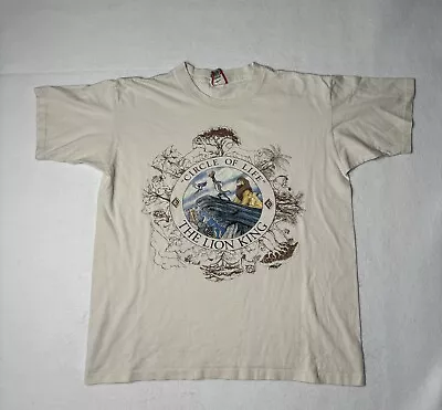 VINTAGE 90s Disney Lion King Movie Promo T Shirt Circle Of Life Size Large • $39.85