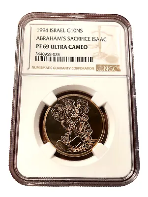 Israel 1994 Gold 1/2 Oz 10 New Sheqalim NGC PF69UC Abraham's Sacrifice Isaac • $1375