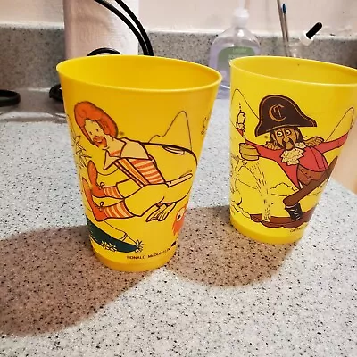 Mcdonalds Ronald And Captain Crook Plastic Cups 1977 • $6.99