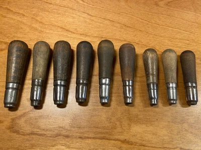$24 • Buy Vintage  Wood/Metal File Handles, USA, (9-pc)