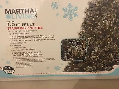 Martha Stewart 7.5FT Christmas Tree Pre-Lit Artificial Sparkling Pine Pick Up NJ • $50
