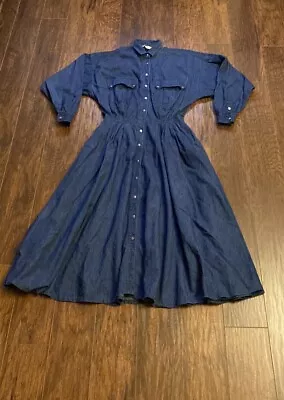 Vintage 90s Liz Claiborne Western Denim Dress • £48.22