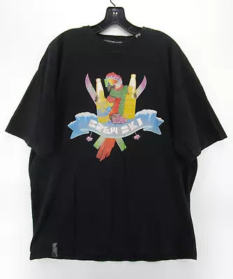 LRG Shirt Men XL Black Lifted Research Group Brewski Parrot Pullover Y2K Graphic • £52.44