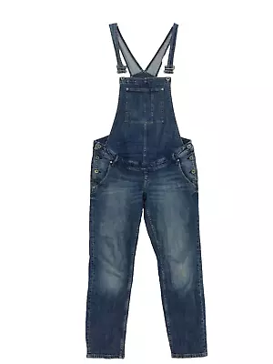 MAMA By H&M Bib Overalls Maternity Sz 10 Skinny Leg Distressed Stretch Denim • $26.22