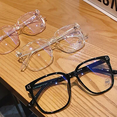 Fake Square Frame Clear Lens Geek Glasses UV Protection Nerd Unisex Fashion • £3.71