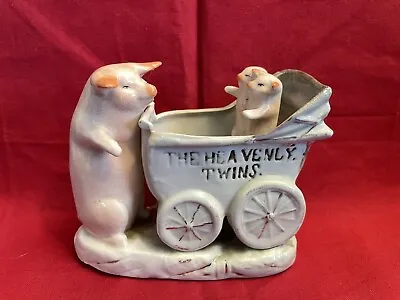 Antique German Fairing Pink Pigs THE HEAVENLY TWINS  Germany 1890-1920 Excellent • $77.97