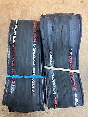 Pair Of Vittoria Corsa G 2.0 Graphene Tire Clincher 700 X 32 All Black 32mm 700c • $43