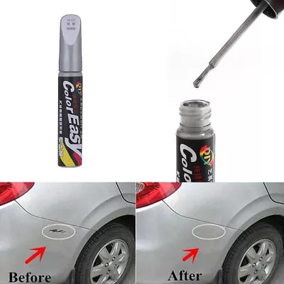 Car Paint Repair Pen Clear Scratch Remover Touch Up Pen Brush Tool Parts Silver • $6.58