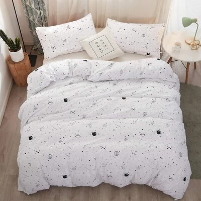 $35.72 • Buy LAMEJOR Duvet Cover Set Queen Size Galaxy Planet/Star Pattern Luxury Soft Beddin