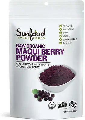 Sunfood Superfoods Organic Maqui Berry Powder 4 Oz • $42