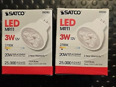 2 Pack Satco S9280 LED Reflector 3W 12V MR11 2-Pin GU4 25 Deg 2700K Warm White • $11.99