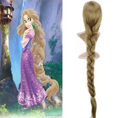 2019 Hot Movie Tangled Princess Rapunzel Cosplay Party Wig Long Brown Braid+Hair • £28.79