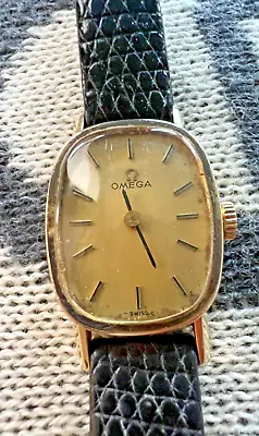 Vintage 14k Solid Gold Omega Case Ladies Manual Watch 17J WORKS GOOD RARE • $395