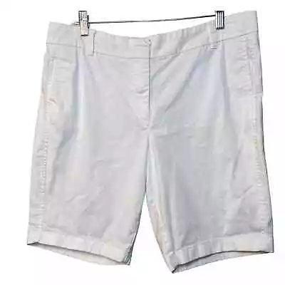 J. Crew Women Size 14 White Stretch Cotton 10” Inseam Classic Chino Shorts • $12