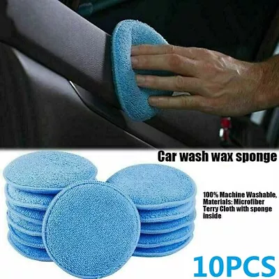 10x 5  Microfiber Foam Sponge Applicator Pads Car Buffing Polish Wax Cleaner BQ • $8.99