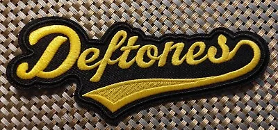 Deftones (band) Banner Shaped Embroidered Logo Patch Iron-On Sew-On US Shipping • $4.99