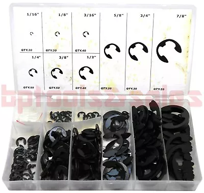 300pc E-CLIP ASSORTMENT SET RETAINING E-CLIP ASSORTED RADIAL EXTERNAL FASTENER • $12.99