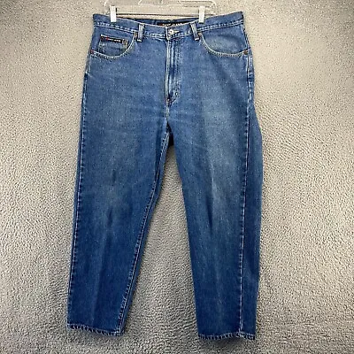 Vintage DKNY Jeans Men's 36x30 Blue Straight Leg Baggy Cotton Medium Wash Y2K • $44.83