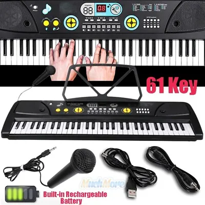 $54.95 • Buy 61 Key Music Electronic Keyboard Electric Digital Piano Organ W/ Stand & Mic&USB