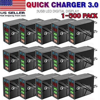 Lot 3 Port Fast Quick QC 3.0 USB Hub Wall Charger Power Charge Adapter US NEW  • $369.98