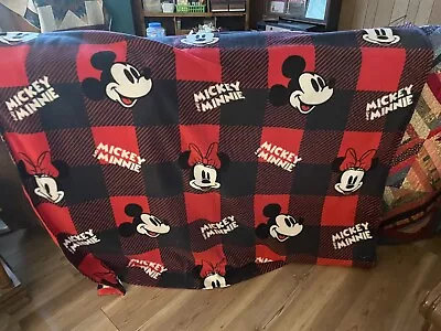 Mickey Mouse/ Minnie Mouse Fleece Blanket -  56”x 51”.  Single Layer • $25