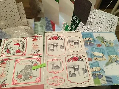 Kanban Christmas Pets Deer Card Making Kit  Toppers Card Sheets Mix9 • £3.99