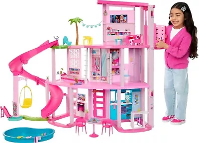 Barbie Dreamhouse Pool Party Doll House Pet Elevator And Puppy Play Areas AU • $361