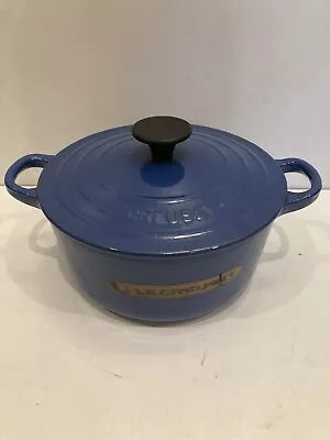 Le Creuset Blue Cast Iron Casserole Dish No 18 Good Condition • £30