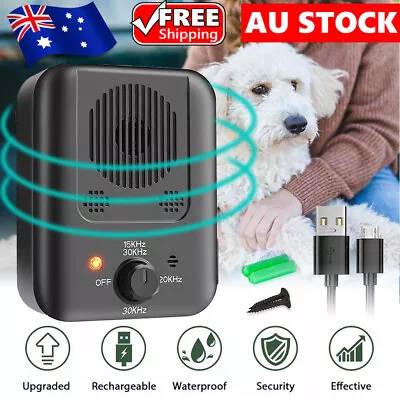 Dog Barking Stop Ultrasonic Training Control Anti Bark Device 30 Days Outdoor • $23.95