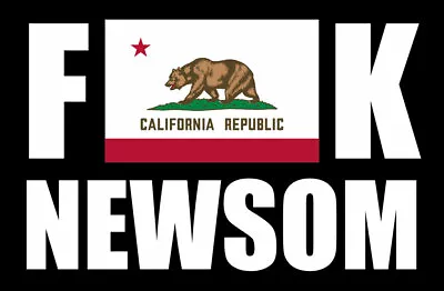3x4 Inch F**k Newsom California Flag Bumper Sticker Decal CA Anti Governor Gavin • $9