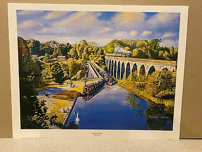 Canal Barges Baots Art Print Aqueduct And Viaduct Railway Steam Engine • £11