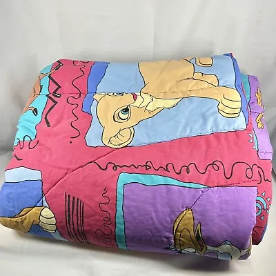 Vintage 90s Disney The Lion King Reversible Comforter Twin Size Blanket Simba • $78.99