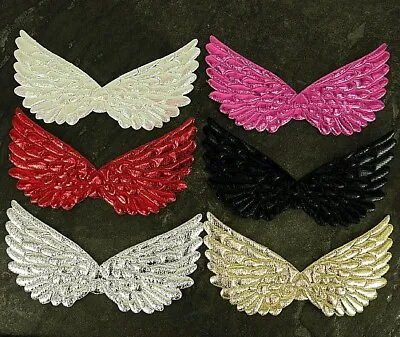 £4.99 • Buy Large Angel Wings, 10 Pack, 8 Colours Appliques Ideal For Christmas Craft 