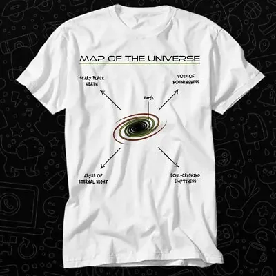 Map Of The Universe Planet Space Black Hole T Shirt 569 • £6.35