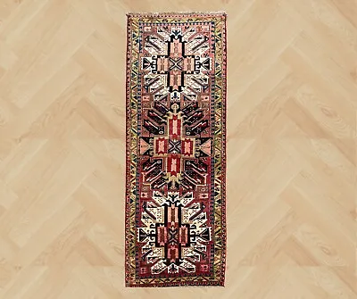 Vintage Kazak Rug Hand Made Hallway Caucasian Wool Carpet (9ft X 3ft) Clean • £697.50