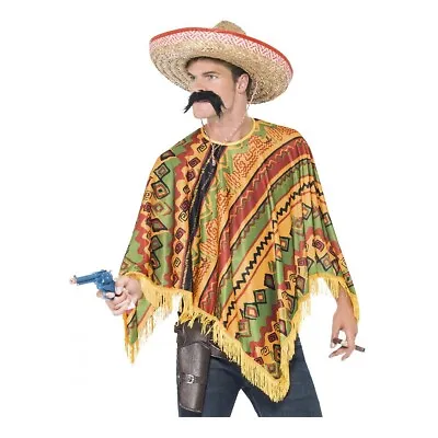 Poncho With Moustache Costume Halloween Fancy Dress • $15.45