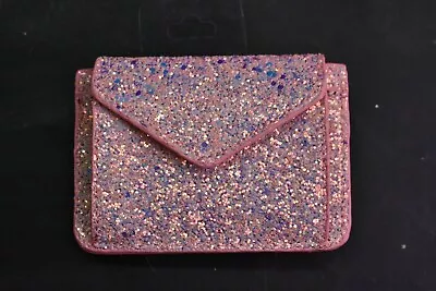 Urban Expressions Sparkle Confetti Glitter Wallet Credit Card ID Pink Vegan 5  • $3.99