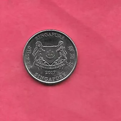 Singapore Km347 2017 Unc-uncirculated-mint Old Vintage 20 Cents Coin • $1.45