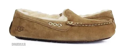 UGG Ansley Chestnut Suede Fur Slippers Womens Size 8 *NEW* • $72.95