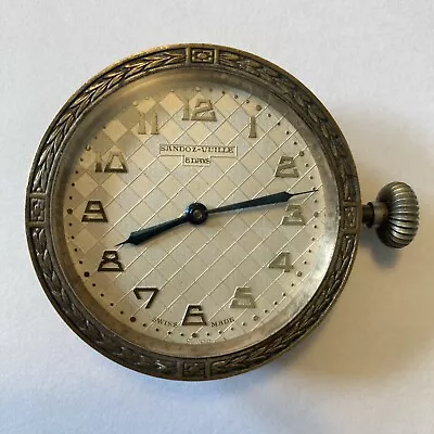 Vintage Sandoz Vuille 8 Day Car Clock Swiss Made For Parts Or Repairs • $27.95