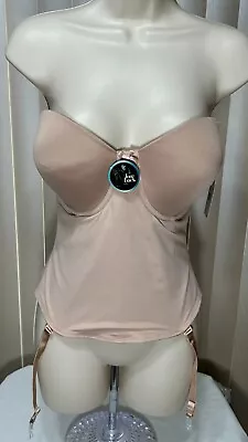 $21.99 • Buy Va Bien 36D Strapless Underwire Bustier Longline Bra Low Back Nude 1508